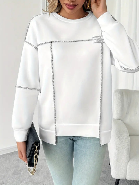 Isabella - Asymmetrisches Rippensweatshirt