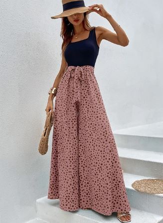 Kelly - Overall mit weitem Bein und Polka Dot-Print