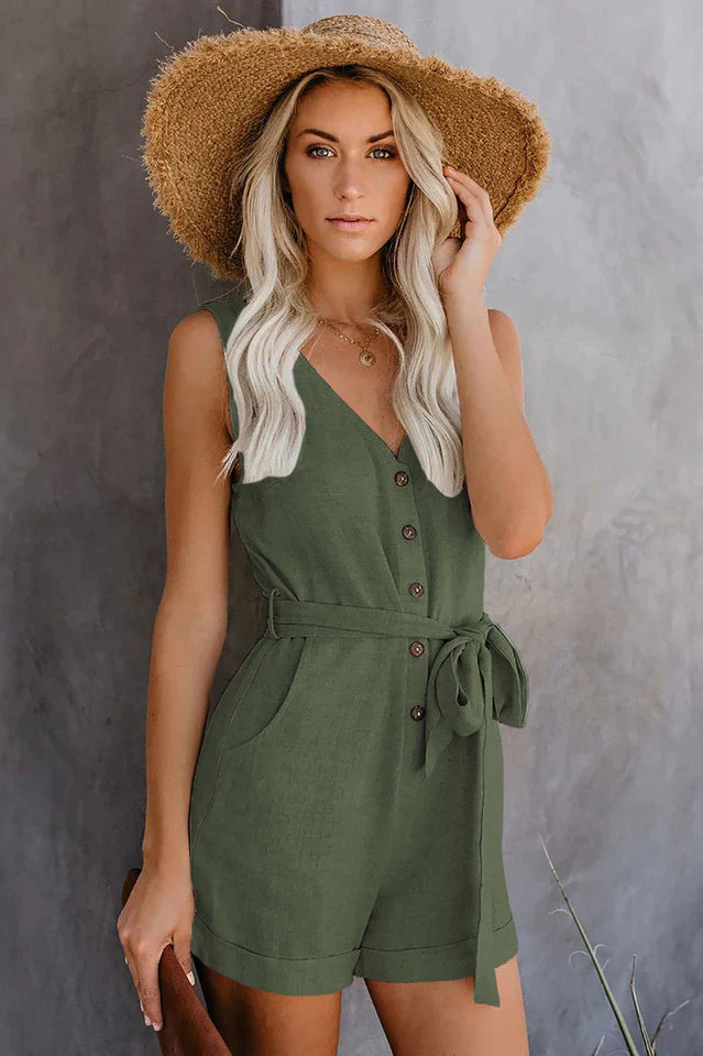 Arva - Jumpsuit mit Krawattenknoten vorne