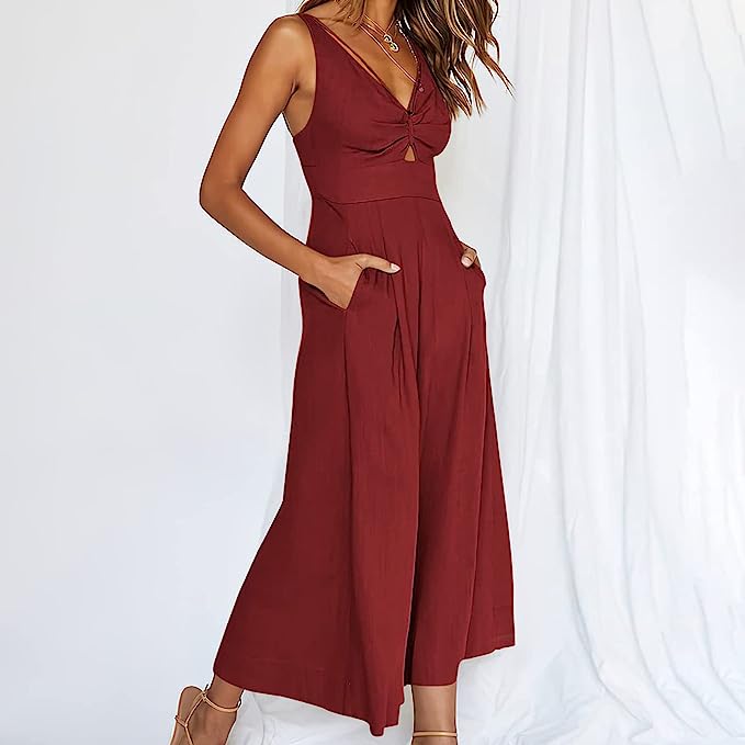 DAWN - Elegante Jumpsuits mit V-Ausschnitt