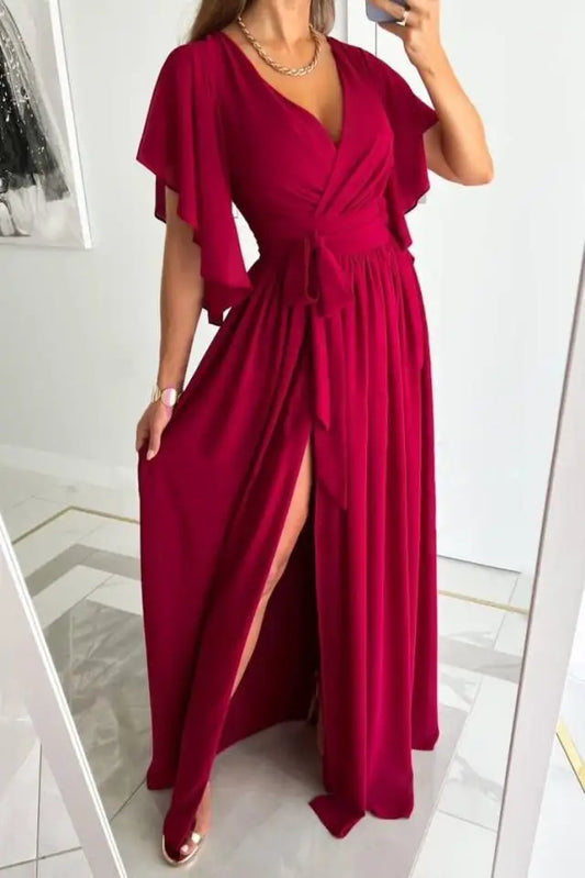 Fedelma - Elegantes Kleid mit V-Ausschnitt