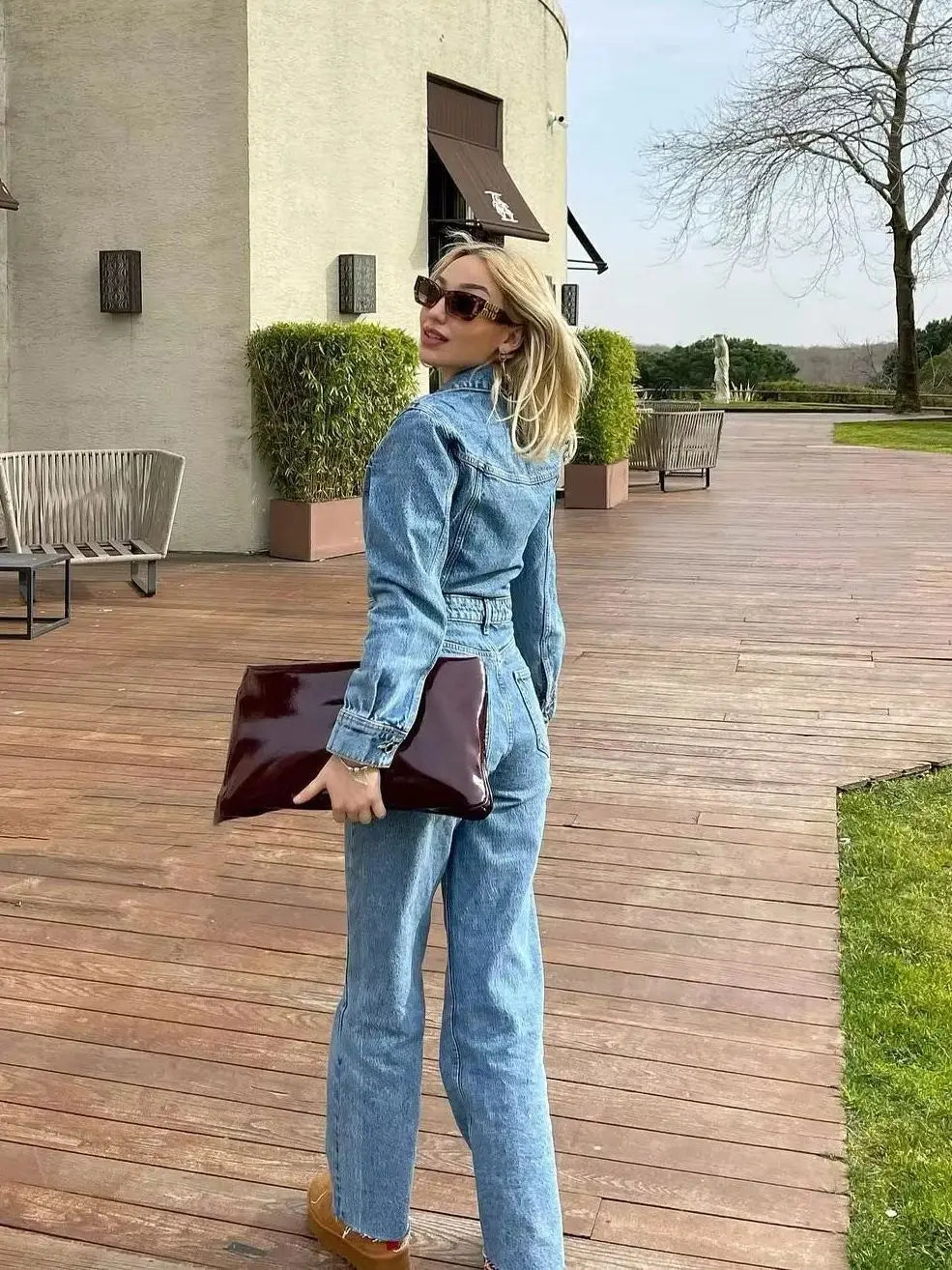 Anita - Mode Denim Jumpsuit