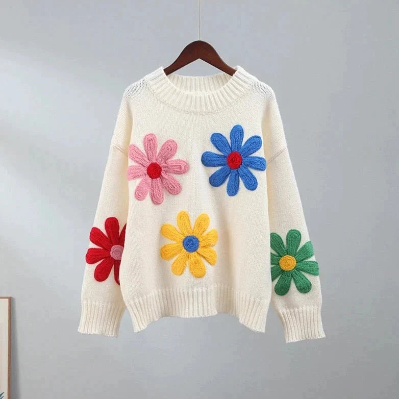 Trudy - Blumen Dekorative Pullover