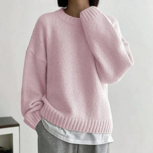 Polly - Rosa monochromer Pullover